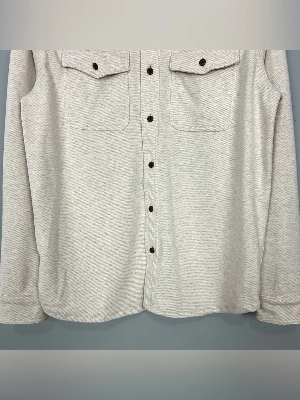 J. Crew Double-Knit Work Shirt Men’s Size L Button Front Shacket Pockets Fleece